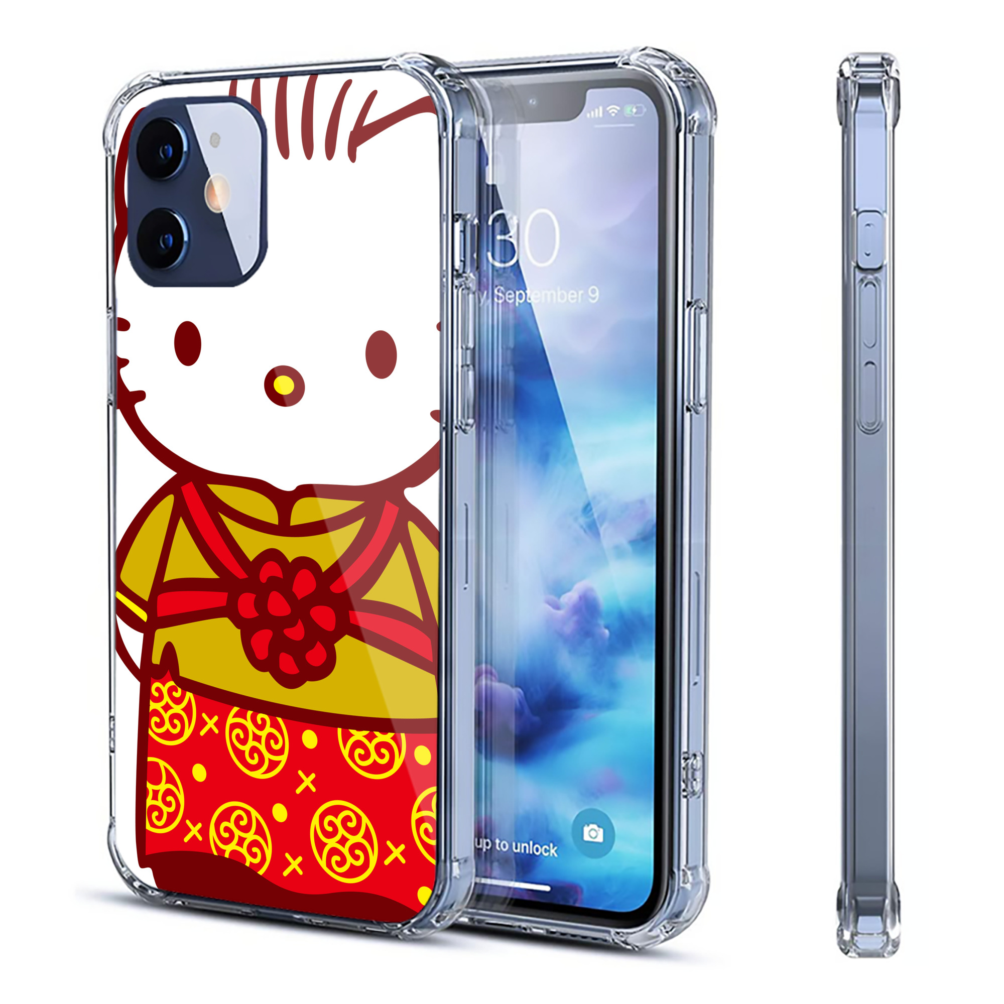 （画像用） Hello Kitty ハローキティ 【iPhone 12シリーズ対応】透明スマホケース（クリアソフトケース）